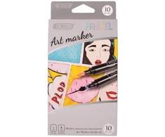 Flomasteriai dvipusiai ART PASTEL 10sp 212301 CRESCO, R07-154