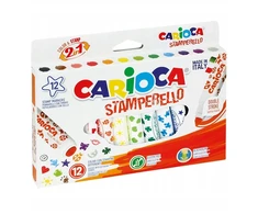 Flomasteriai su štampuku 12 sp. CARIOCA CAR42240
