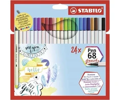 Flomasterių rinkinys Stabilo Pen 68 brush, 24 vnt.