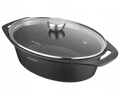 Florina Chef aliuminio keptuvė 39,5x28,5 cm 7,3L ovali su dangčiu