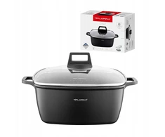 Florina Chef kvadratinis aliuminio puodas 28 cm 7,1L juodas indukcijai
