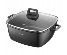 Florina Chef kvadratinis aliuminio puodas 28 cm 7,1L juodas indukcijai