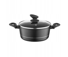 Florina Delux Gessler aliuminio puodas 22cm 3L juoda indukcinė indaplovė