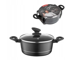Florina Delux Gessler aliuminio puodas 22cm 3L juoda indukcinė indaplovė
