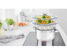 Florina Garinimo puodas STEAMER 2 sietai, indukcinis, nerūdijantis plienas