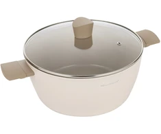 Florina Mokka puodas 28cm 6.4L Aliuminio keramika rusvai gelsvas Indukcija