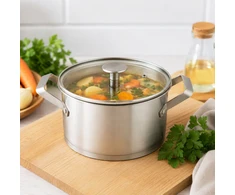 Florina Puodas tradycyjny su dangteliu plieno indukcija gaz sidabrinė 18cm 2,5L Maddox