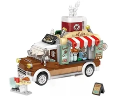 Food Truck Mobile Cafe Mini Klocki LOZ Vaikų gynimo diena