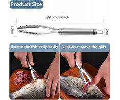 FOR FISH 245 CM NERŪDIJANČIO PLIENO SIDABARAS EFEKTYVUS VALYMAS VIRTUVĖ