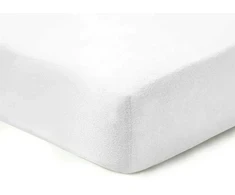 Čiužinys Frotinė paklodė su guma NOSTRA, baltos sp., 120x200+28cm, 80% medv., 20% poliesterio