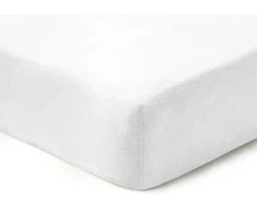 Čiužinys Frotinė paklodė su guma NOSTRA, baltos sp., 200x200+28cm, 80% medv., 20% poliesterio