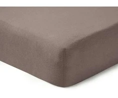 Čiužinys Frotinė paklodė su guma NOSTRA, šv. rudos sp., 140x200+28cm, 80% medv., 20% poliesterio