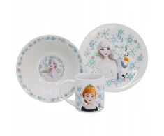 FROZEN Vakarienės rinkinys puodelio dubenėlio lėkštės keramika vaikams Stor