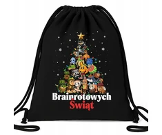 Funandstyle Juodas maišelis-kuprinė vaikams su "brainrot" piešiniais