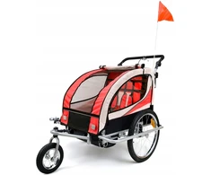 Funfit Kids VAIKiška DVIRAČIO PRIEKABA 2 ASMENIMS SU PAKABA 3in1 + LED APŠVIETIMAS