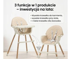 FUNIDOO TENDER reguliuojama maitinimo kėdutė, du padėklai, smėlio spalvos