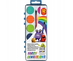 Fun&amp;Joy Mokykliniai akvarelės dažai 12 spalvų F&amp;J