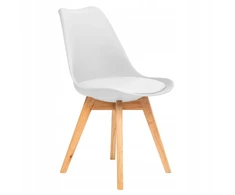 FURNIFY BJÖRN | Skandinaviška kėdė svetainei, valgomajam, biurui, BALTAI su čiaupu.