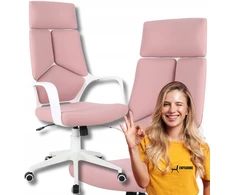 Furnitex Biuro kėdė Rožinė Tapicerowany Obrotowy Baltas Nowoczesny