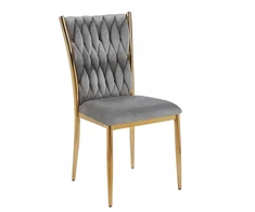 Furnitex GLAMOUR VELVET APVALŠTAS INTERPRECTED KĖDĖ PILKA / GOLD K37-FX