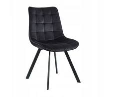 Furnitex Juoda minkšta kėdė juodomis kojomis J265