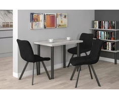 Furnitex Juoda minkšta kėdė juodomis kojomis J265