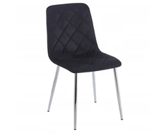 Furnitex Juodas AKSOMINAS MINŠTA KĖDĖ ANT SIDABARINIŲ KOJŲ K6-FX (S) GLAMOUR
