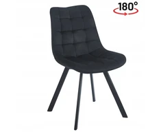 Furnitex Juodas VELVET 180° SUKIAMA MINŠTĖ KĖDĖ KO265-FX STILINGA