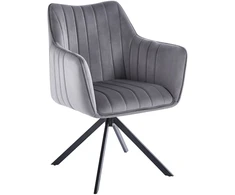 Furnitex K10-FX Pilkas VELVET apmušta ROTATING kėdė