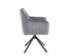 Furnitex K10-FX Pilkas VELVET apmušta ROTATING kėdė