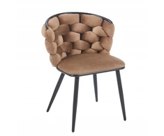Furnitex K47-FX cappuccino VELVET kėdė/juodos kojos SVETAINEI
