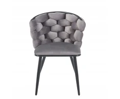 Furnitex K47-FX kėdė, pilka VELVET/juodos kojos, SVEČIAMAI