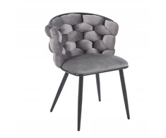 Furnitex K47-FX kėdė, pilka VELVET/juodos kojos, SVEČIAMAI
