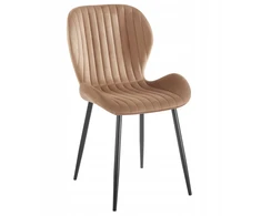 Furnitex MINIMALISTINĖ kapučino kėdė SVEČIAVAM KAMBARIUI, Veliūrinė, Minkšta