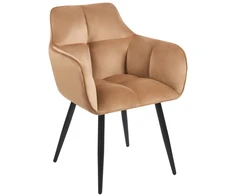 Furnitex Modernus velvet kėdė K40, cappuccino spalvos, su metaliniu rėmu