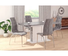 Furnitex PILKA MINŠTINĖ KĖDĖ, dygsniuotas aksominis audinys DC2-092V