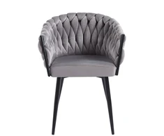 Furnitex Pilkas velvetas kėdė ant juodų kojų K7-fx