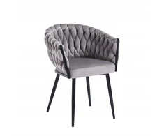 Furnitex Pilkas velvetas kėdė ant juodų kojų K7-fx