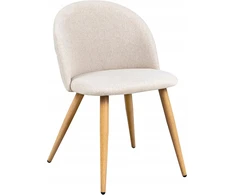FurnitureR dizaino valgomojo kėdės, apvalkalo formos, švelnus smėlio spalvos audinys