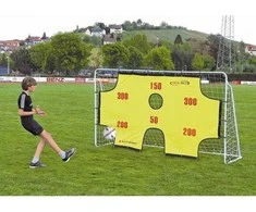 Mobilūs futbolo vartai + atmušimo sienelė Spartan 290x165x90cm