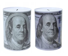 Gacek Didelė Skarbonka Metalowa Puszka Dolar 100$ USD 4L