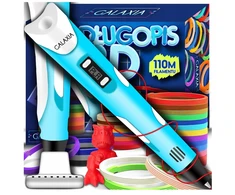 GALAXIA 3D rašiklis vaikams 3D spausdintuvas mėlynas pildymas 110 metrų PEN 3D DOVANA