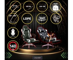 GALAXIA FOTEL GAMINGOWY BIUROWY Obrotowy Kubełkowy Krzesło Gamingowe Z Podnóżkiem