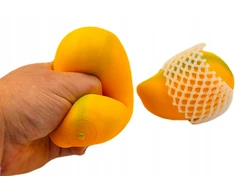 Galaxy Mango Gniotek Antistresinis spaudžiamas vaisius, sensorinis oranžinis žaislas