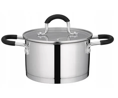 Galicja Apvalus puodas su stikliniu dangteliu Torres 22 cm 4,6L nerūdijančio plieno