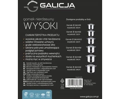 Galicja Aukštas nerūdijančio plieno puodas su matavimo puodeliu, 9L 24cm