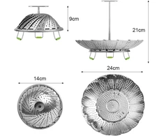 GALINĖS Įdėklas, SULANKSTAMAS, REGULIUOJAMAS, NERŪDŽIASIS PLIENAS, RANKENA, 14-24 CM