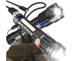 GALINGAS taktinis LED žibintuvėlis Įkraunama 30 W išgyvenimo lempa, skirta DOVANŲ ZOOM