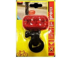 Galinis žibintas dvirač. Profex 3LED raudonas