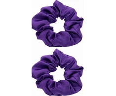 GALVOS RANKELIAI 2 VIENETŲ PURPURINIS AKSOMINIS ELASTINGAS PLAUKŲ GUMĖS PONY PONY SOFT